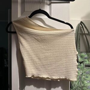 One-Shoulder Cream Top